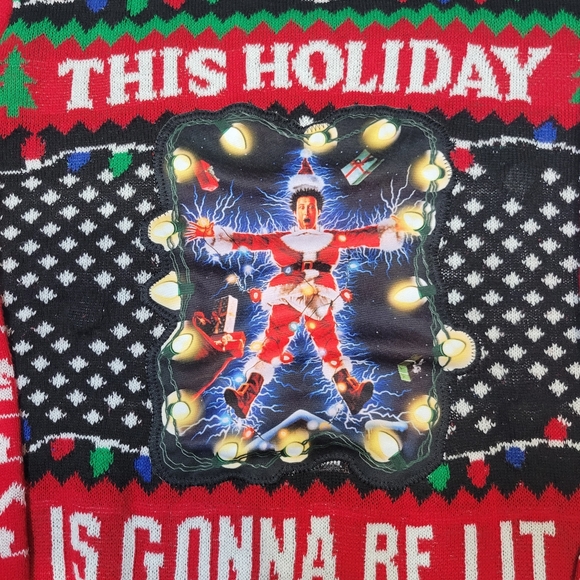Christmas sweater led light lampoons "the holiday is gonna be lit" - Picture 2 of 4